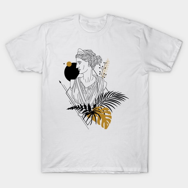 Artemis Greek goddess of the hunt, the wilderness, wild animals, the Moon, and chastity T-Shirt by Wisdom-art